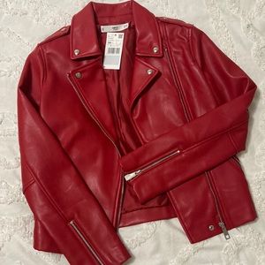 Red leather jacket